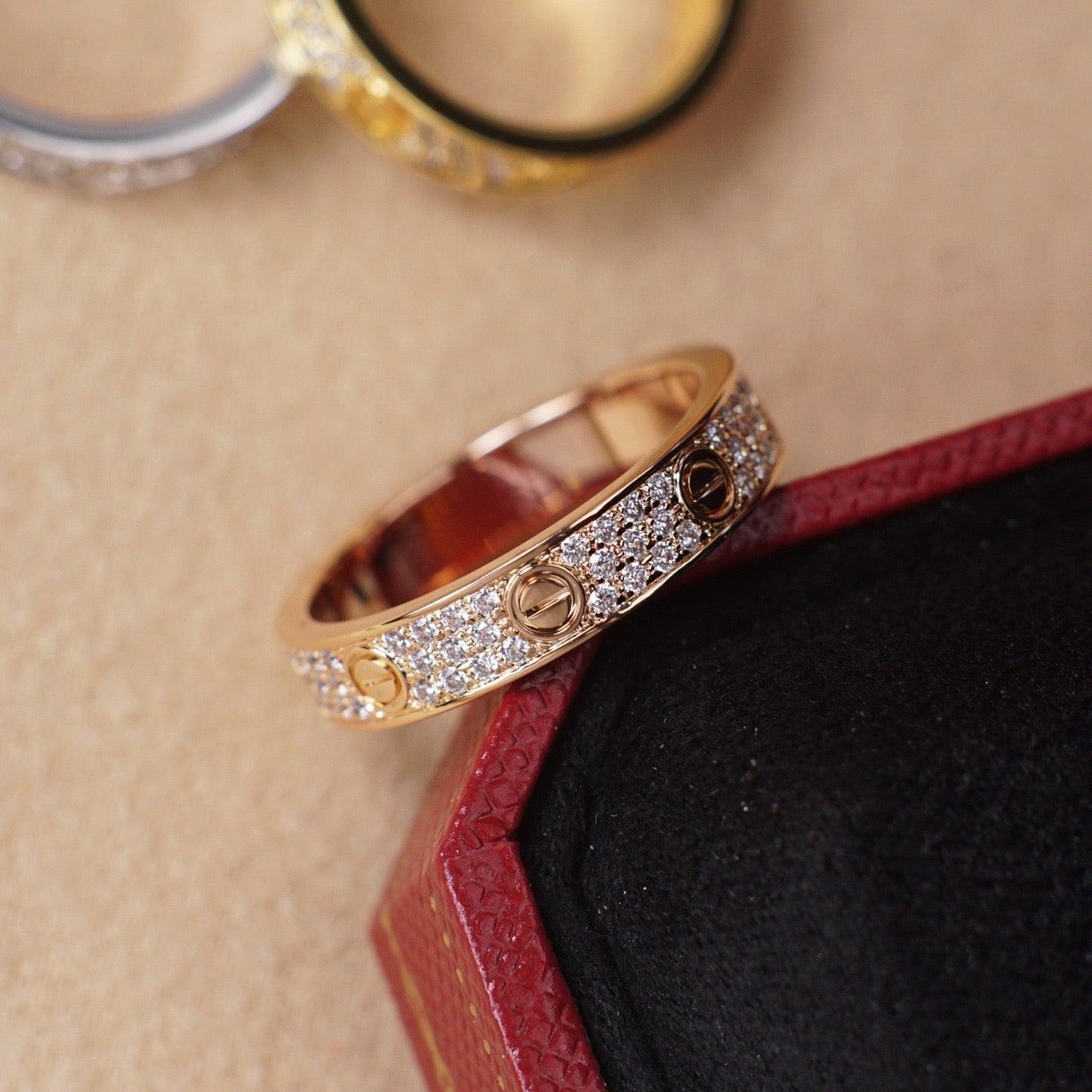 [Eterna Jewels]LOVE RING 4.0MM DIAMOND PAVED