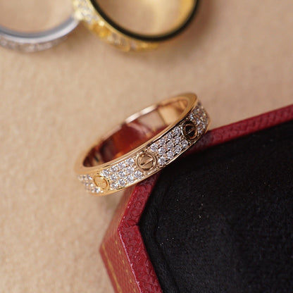 [Eterna Jewels]LOVE RING 4.0MM DIAMOND PAVED