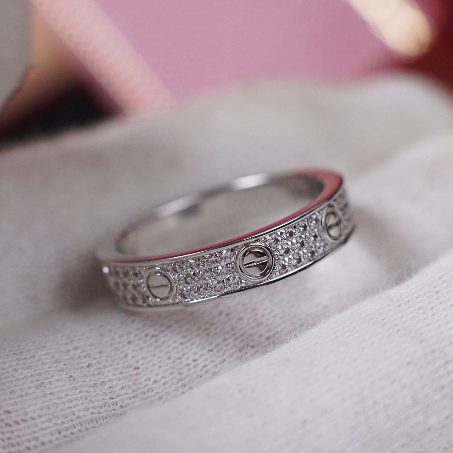 [Eterna Jewels]LOVE RING 4.0MM DIAMOND PAVED