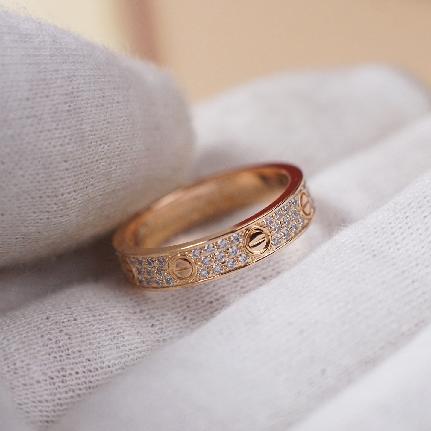 [Eterna Jewels]LOVE RING 4.0MM DIAMOND PAVED