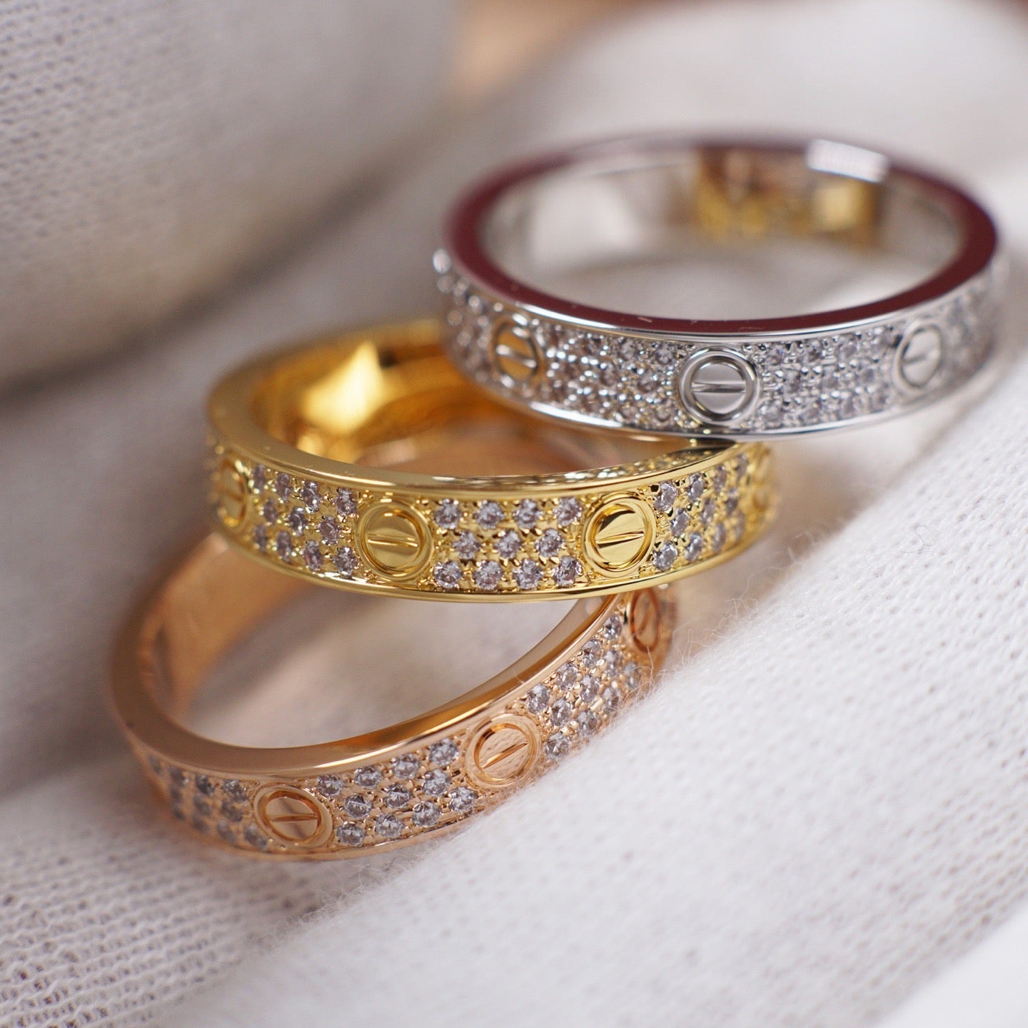 [Eterna Jewels]LOVE RING 4.0MM DIAMOND PAVED