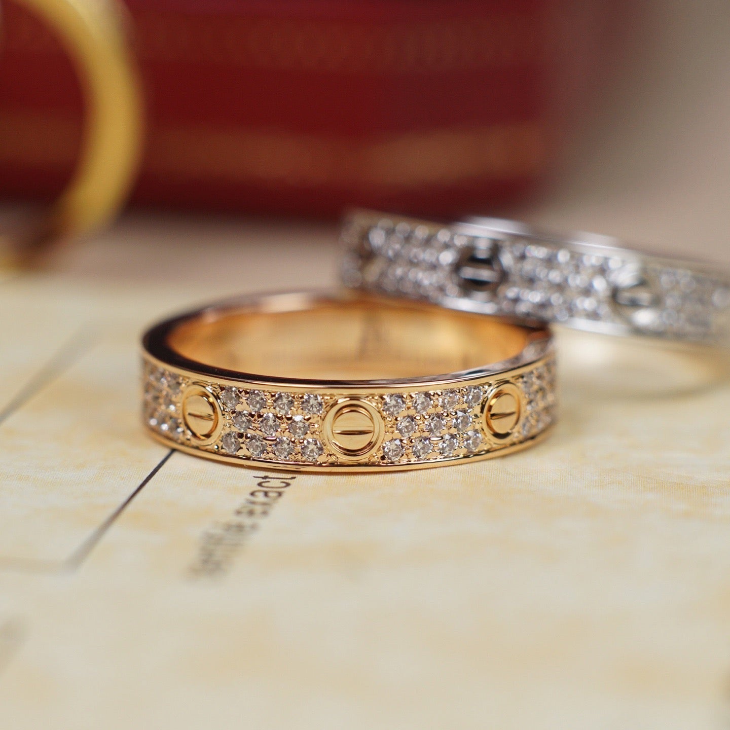 [Eterna Jewels]LOVE RING 4.0MM DIAMOND PAVED