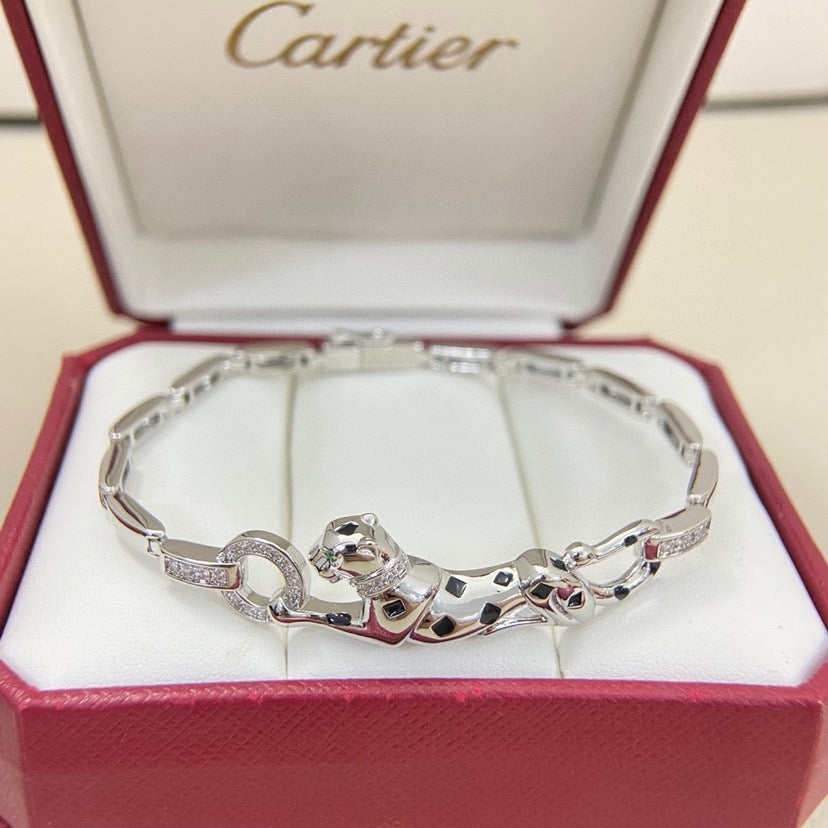 [Eterna Jewels]PANTHERE HALF DIAMOND ON CHAIN BRACELET