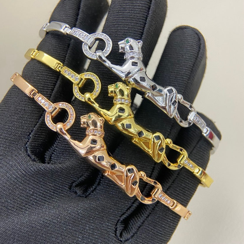 [Eterna Jewels]PANTHERE HALF DIAMOND ON CHAIN BRACELET