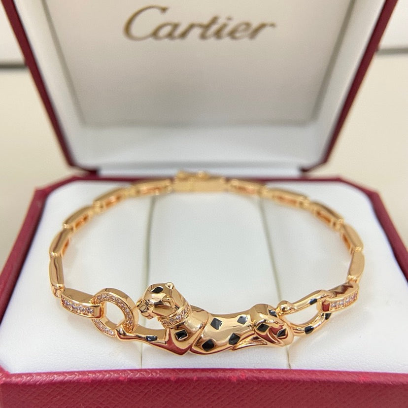 [Eterna Jewels]PANTHERE HALF DIAMOND ON CHAIN BRACELET