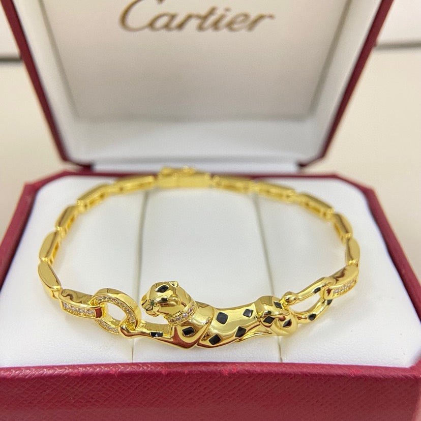 [Eterna Jewels]PANTHERE HALF DIAMOND ON CHAIN BRACELET