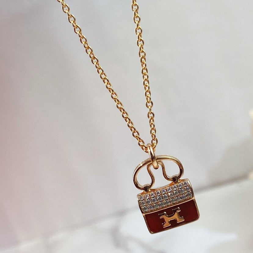 [Eterna Jewels]CONSTANCE RED PEDANT ROSÉGOLD HALSKEТTE