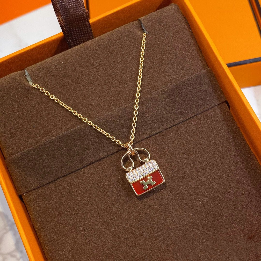 [Eterna Jewels]CONSTANCE RED PEDANT ROSÉGOLD HALSKEТTE