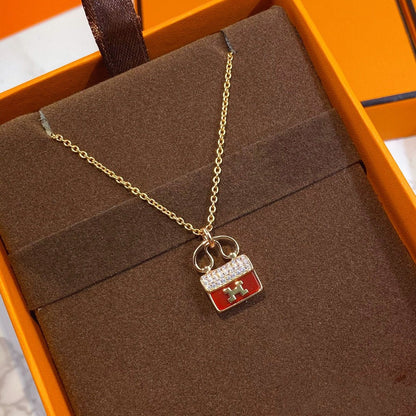 [Eterna Jewels]CONSTANCE RED PEDANT ROSÉGOLD HALSKEТTE