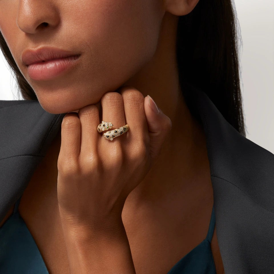 [Eterna Jewels]PANTHERE DOUBLE HEADED FULL DIAMOND  RING