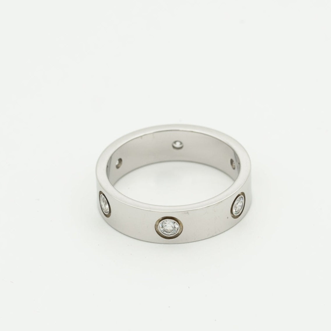 [Eterna Jewels]LOVE RING 5.5MM 6 DIAMONDS SILVER