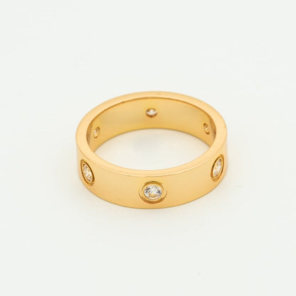 [Eterna Jewels]LOVE RING 5.5MM 6 DIAMONDS PINK GOLD