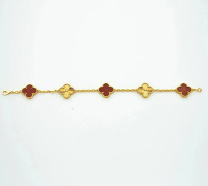 [Eterna Jewels] KLEEBRIEF 5 MOTIV ROTER KORNEOL-ARMBANDKOLLEKTION