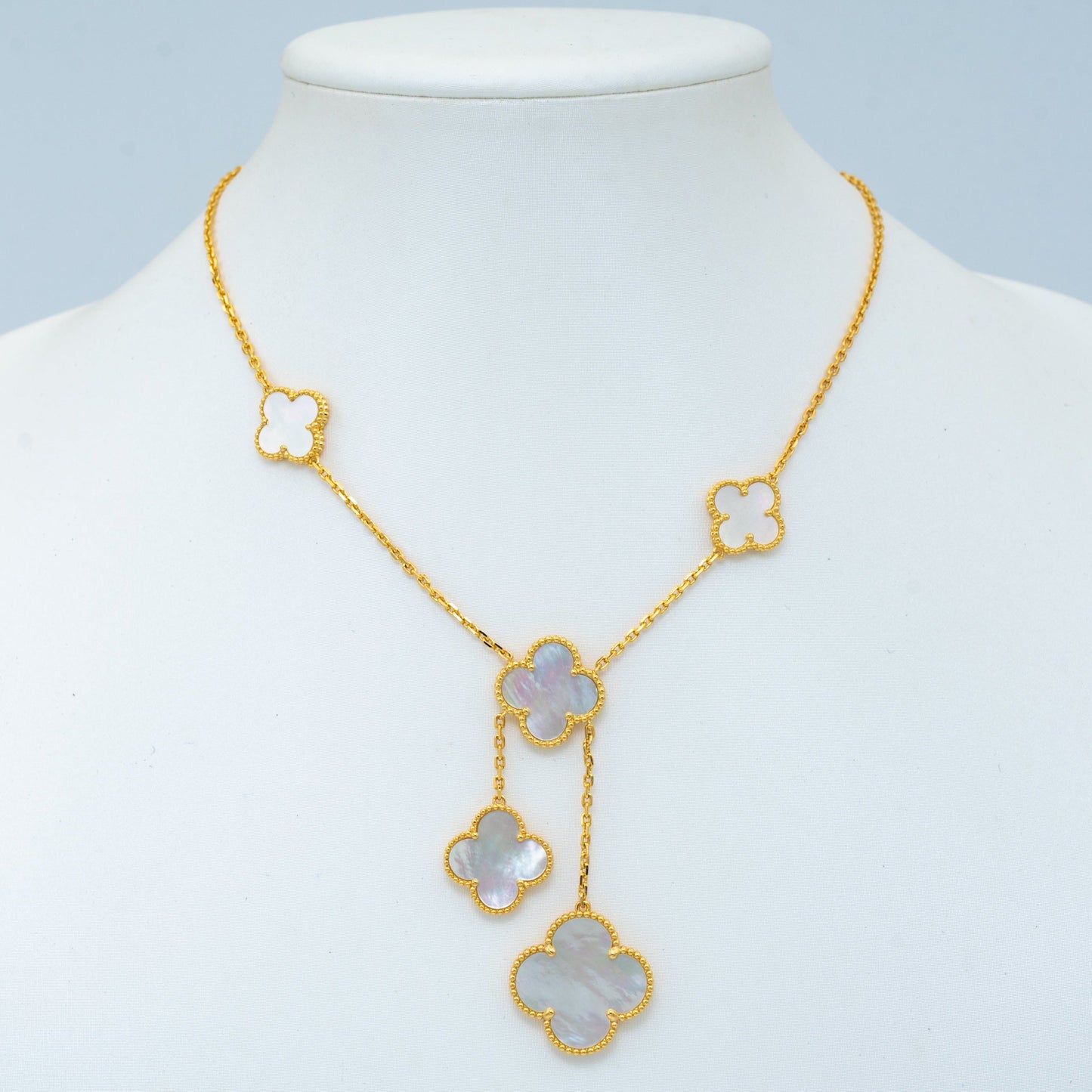 [Eterna Jewels]KLEEBKLEEBLATT-HALSKETTE AUS PERLMUTT MIT 6 MOTIVEN
