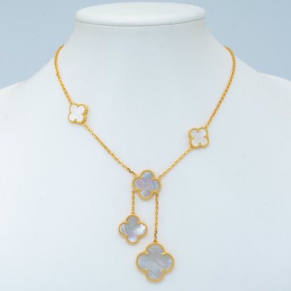 [Eterna Jewels]KLEEBKLEEBLATT-HALSKETTE AUS PERLMUTT MIT 6 MOTIVEN