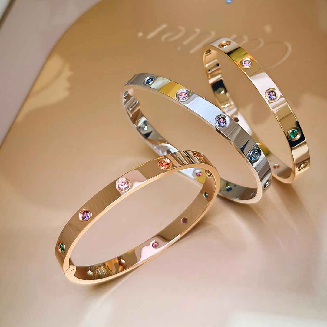 [Eterna Jewels]2026 REGENBOGEN LIEBE ARMBAND 6.1MM  10 DIAMANTEN