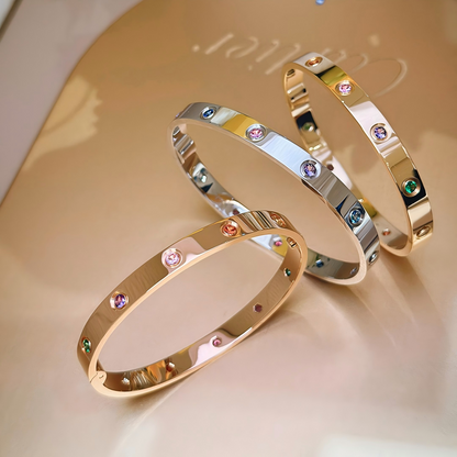 [Eterna Jewels]2026 REGENBOGEN LIEBE ARMBAND 6.1MM  10 DIAMANTEN