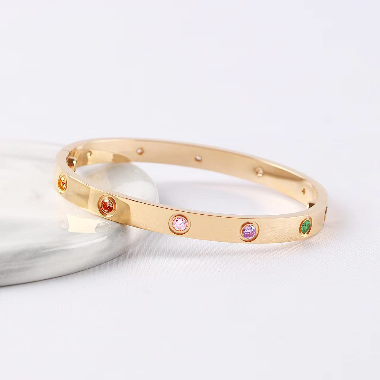[Eterna Jewels]2026 REGENBOGEN LIEBE ARMBAND 6.1MM  10 DIAMANTEN