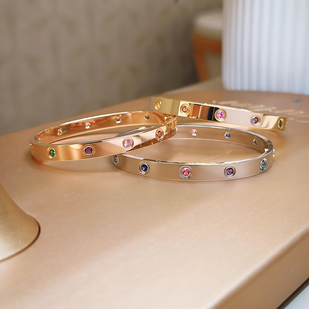 [Eterna Jewels]2026 REGENBOGEN LIEBE ARMBAND 6.1MM  10 DIAMANTEN