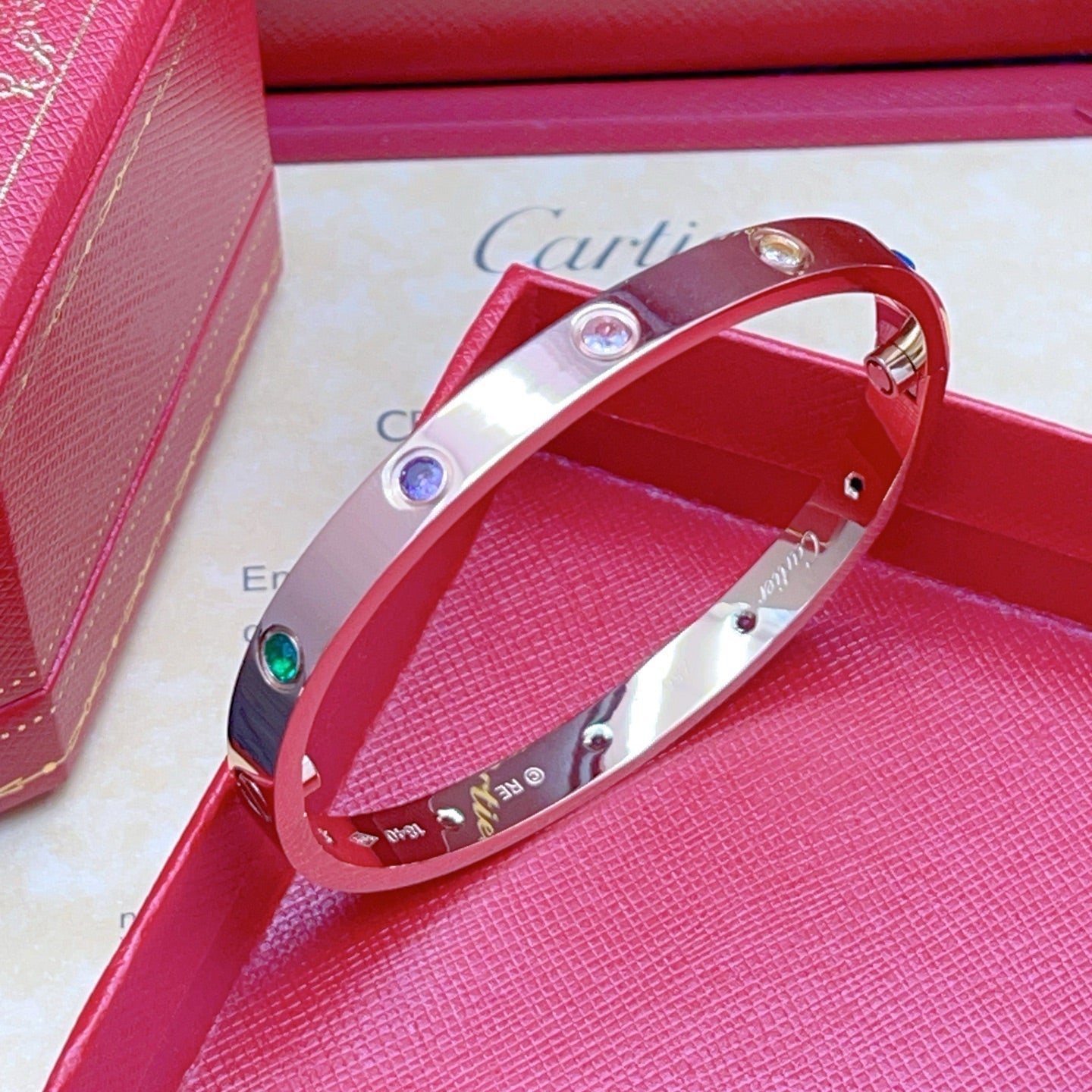 [Eterna Jewels]2026 REGENBOGEN LIEBE ARMBAND 6.1MM  10 DIAMANTEN