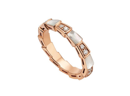 [Eterna Jewels]SERPENTI RING ROSÉGOLD DIAMANT PERLMUTT 3MM