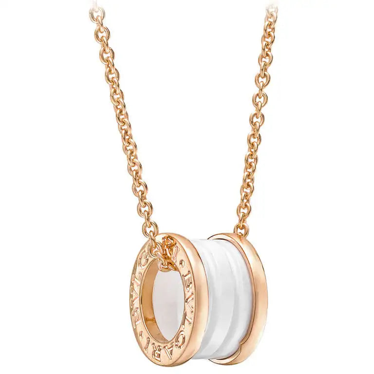 [Eterna Juwelen]ZERO 1 WEISSE KERAMIK ROSEGOLD DIAMANT HALSKETTE