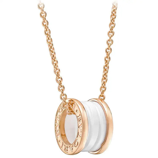[Eterna Juwelen]ZERO 1 WEISSE KERAMIK ROSEGOLD DIAMANT HALSKETTE