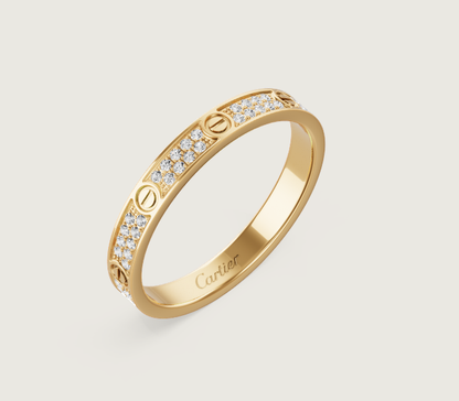 [Eterna Jewels]LOVE RING 2.6mm breiter durchgehender Diamantring Gold