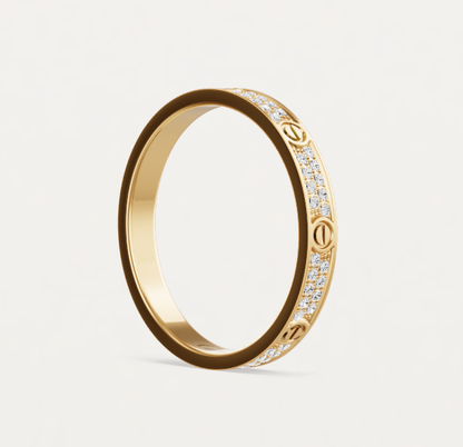[Eterna Jewels]LOVE RING 2.6mm breiter durchgehender Diamantring Gold