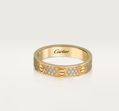 [Eterna Jewels]LOVE RING 4 mm breiter Vollbrillantring GOLD