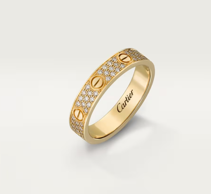 [Eterna Jewels]LOVE RING 4 mm breiter Vollbrillantring GOLD