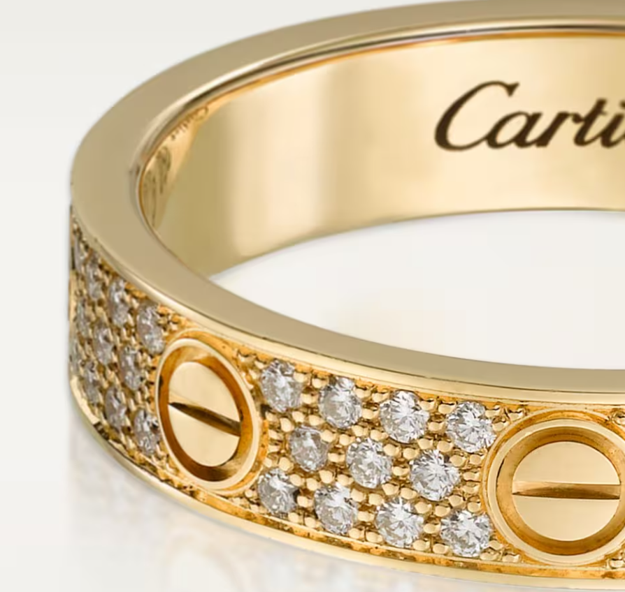 [Eterna Jewels]LOVE RING 4 mm breiter Vollbrillantring GOLD