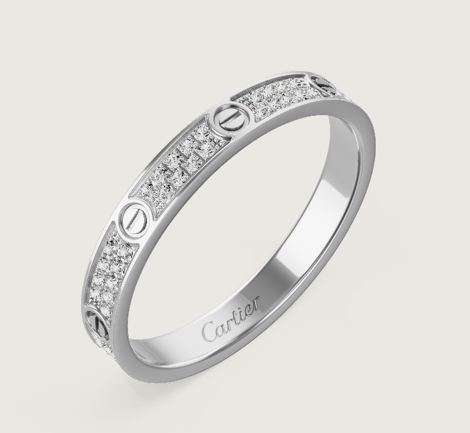 [Eterna Jewels]LOVE RING 2,6 mm breiter Vollbesetzter Ring Silber