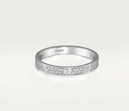 [Eterna Jewels]LOVE RING 2,6 mm breiter Vollbesetzter Ring Silber