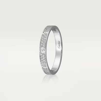 [Eterna Jewels]LOVE RING 2,6 mm breiter Vollbesetzter Ring Silber