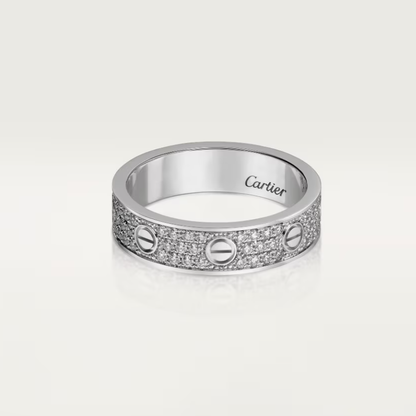 [Eterna Jewels]LOVE RING 4mm breiter vollbesetzter Diamantring Silber