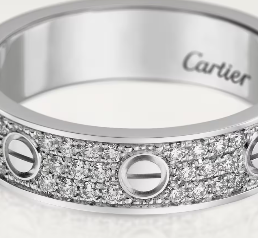 [Eterna Jewels]LOVE RING 4mm breiter vollbesetzter Diamantring Silber