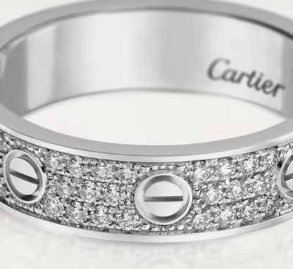 [Eterna Jewels]LOVE RING 4mm breiter vollbesetzter Diamantring Silber