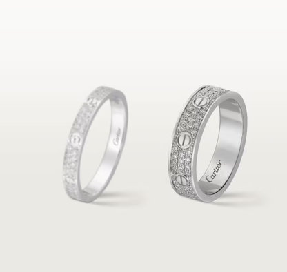 [Eterna Jewels]LOVE RING 4mm breiter vollbesetzter Diamantring Silber