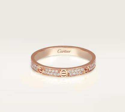 [Eterna Jewels]LOVE RING 2,6 mm breiter Vollbesetzter Ring Roségold