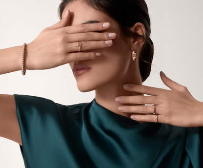 [Eterna Jewels]LOVE RING 2,6 mm breiter Vollbesetzter Ring Roségold