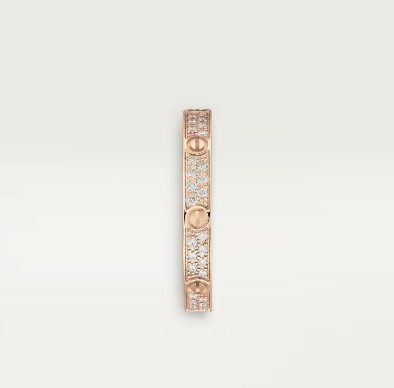 [Eterna Jewels]LOVE RING 2,6 mm breiter Vollbesetzter Ring Roségold