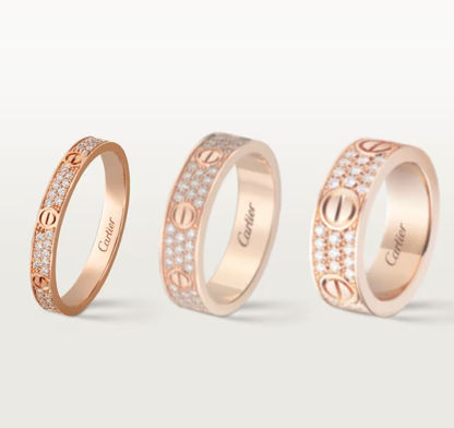 [Eterna Jewels]LOVE RING 2,6 mm breiter Vollbesetzter Ring Roségold