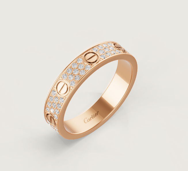 [Eterna Jewels]LIEBESRING 4mm breiter Voll-Diamantring Roségold