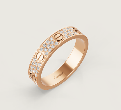 [Eterna Jewels]LIEBESRING 4mm breiter Voll-Diamantring Roségold