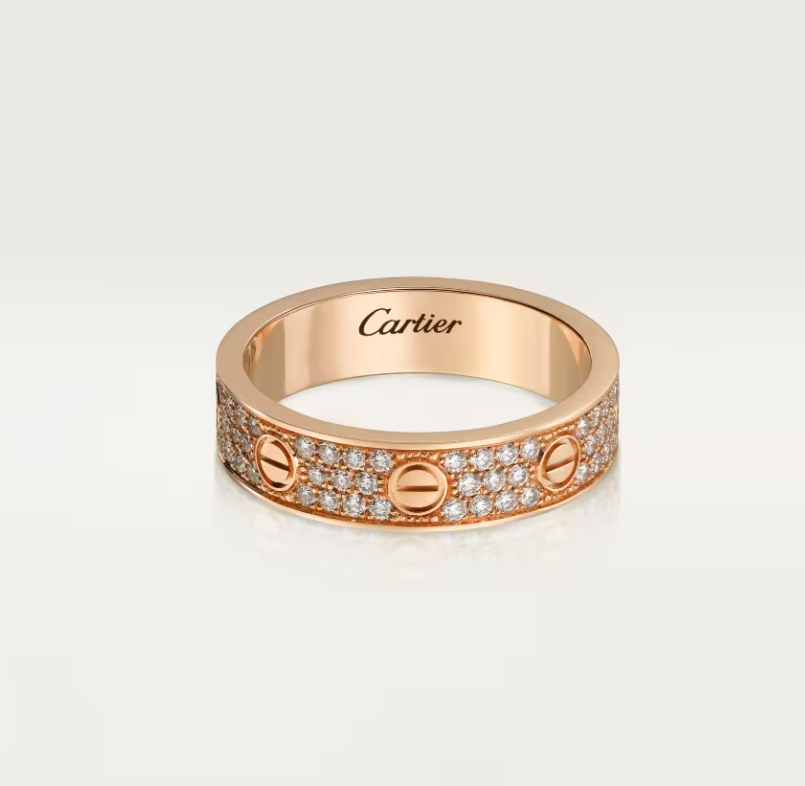 [Eterna Jewels]LIEBESRING 4mm breiter Voll-Diamantring Roségold