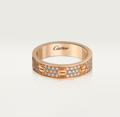 [Eterna Jewels]LIEBESRING 4mm breiter Voll-Diamantring Roségold