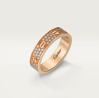 [Eterna Jewels]LIEBESRING 4mm breiter Voll-Diamantring Roségold