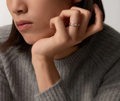 [Eterna Jewels]LIEBESRING 4mm breiter Voll-Diamantring Roségold