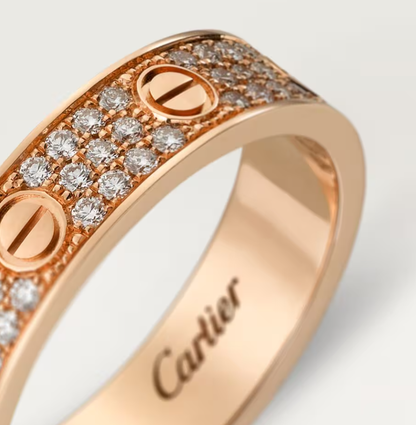 [Eterna Jewels]LIEBESRING 4mm breiter Voll-Diamantring Roségold